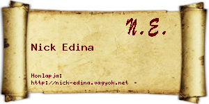 Nick Edina névjegykártya